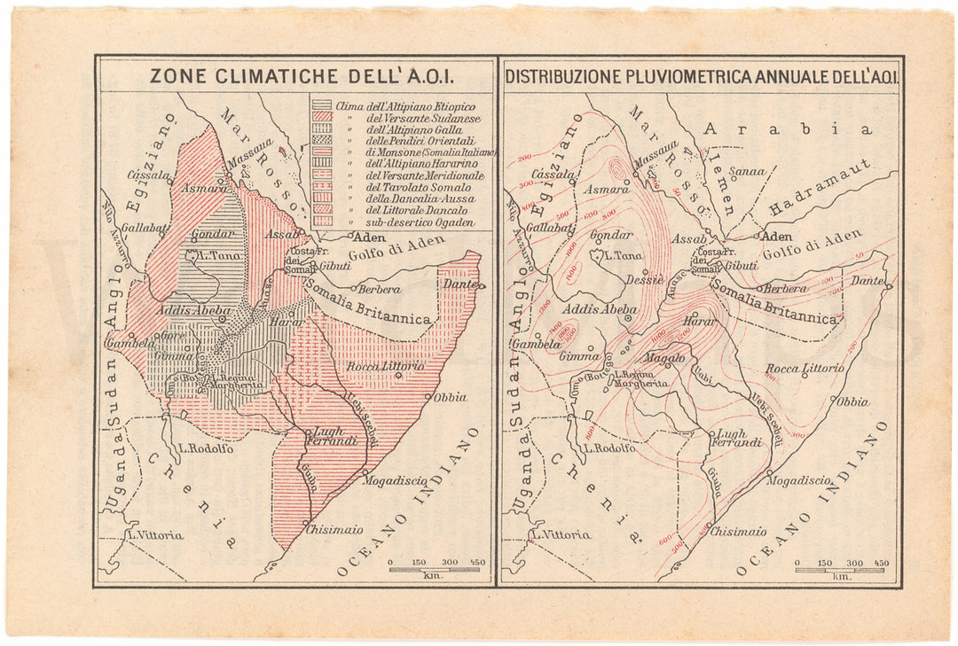 Italian East Africa 1938: Climate Zones and Elevations