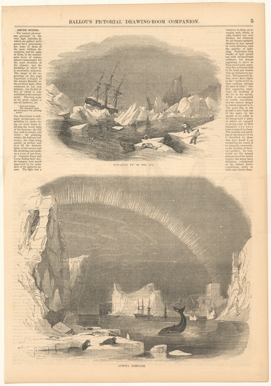 Ballou's Pictorial 1856: Aurora Borealis