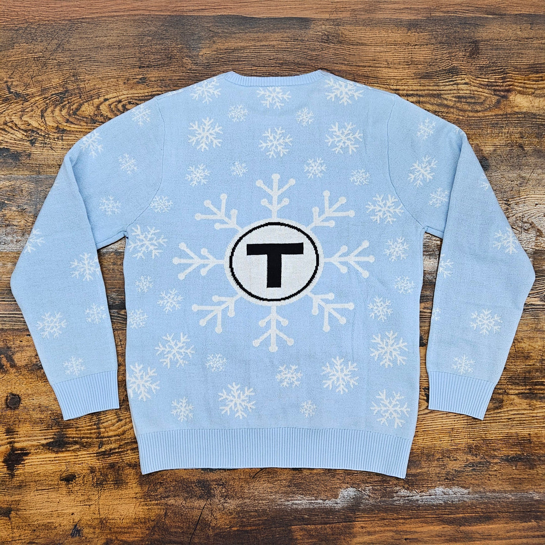 Boston MBTA Holiday Sweater 2025: Green Line with Skyline WITH LED LIGHTS! - 20% OFF CLEARANCE SALE