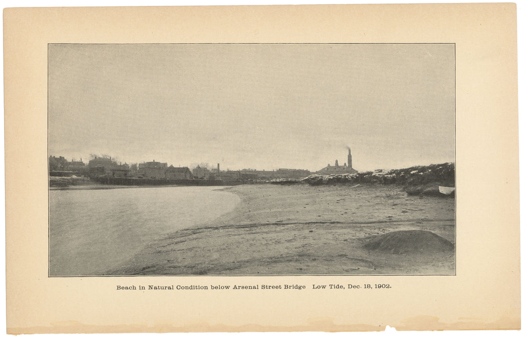 Charles River Dam Report 1903: Beach Below Arsenal Street, Boston, Massachusetts