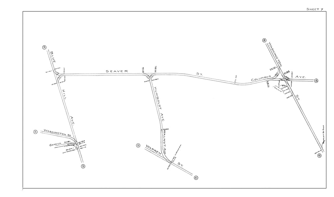BERy Track Milage Map 1914 Plate 07: Roxbury, Massachusetts
