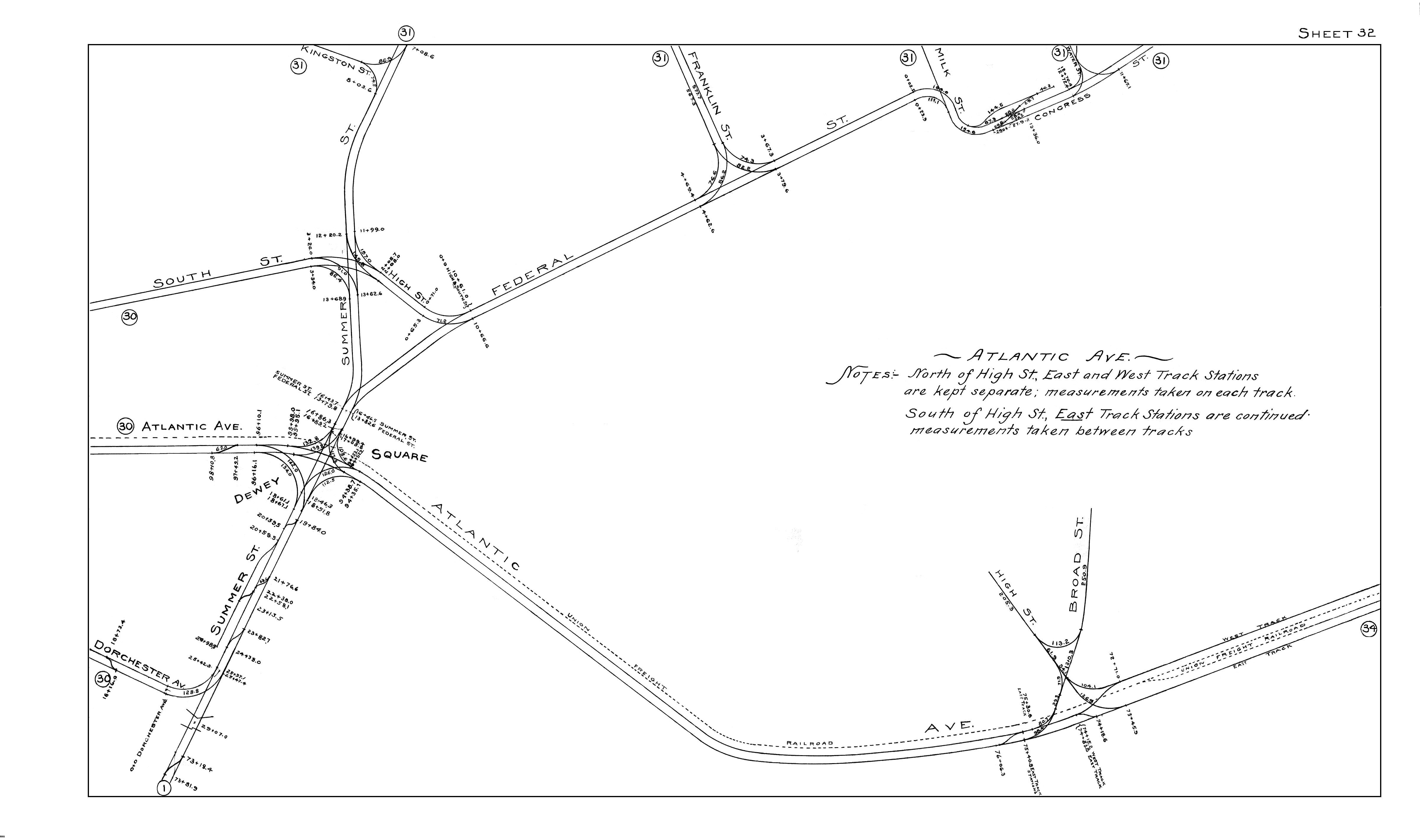 BERy Track Milage Map 1914 Plate 32: Boston, Massachusetts – WardMaps LLC