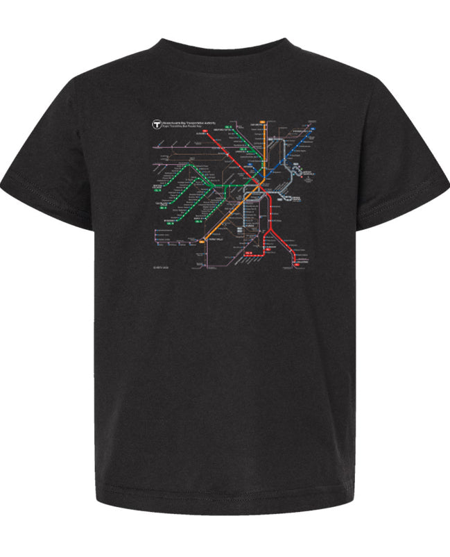 Boston MBTA Map Black T-Shirt 2022 (TODDLER/YOUTH) - CLEARANCE 50% OFF