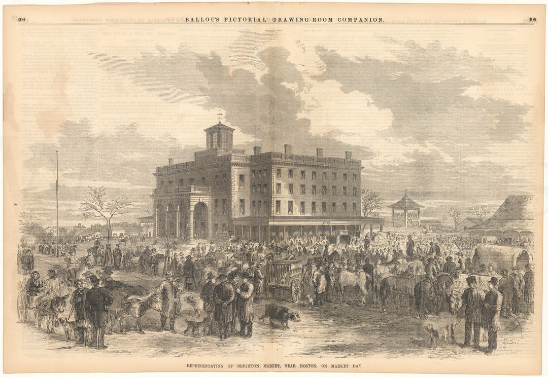 Ballou's Pictorial 1856: Brighton Market, Boston, Massachusetts