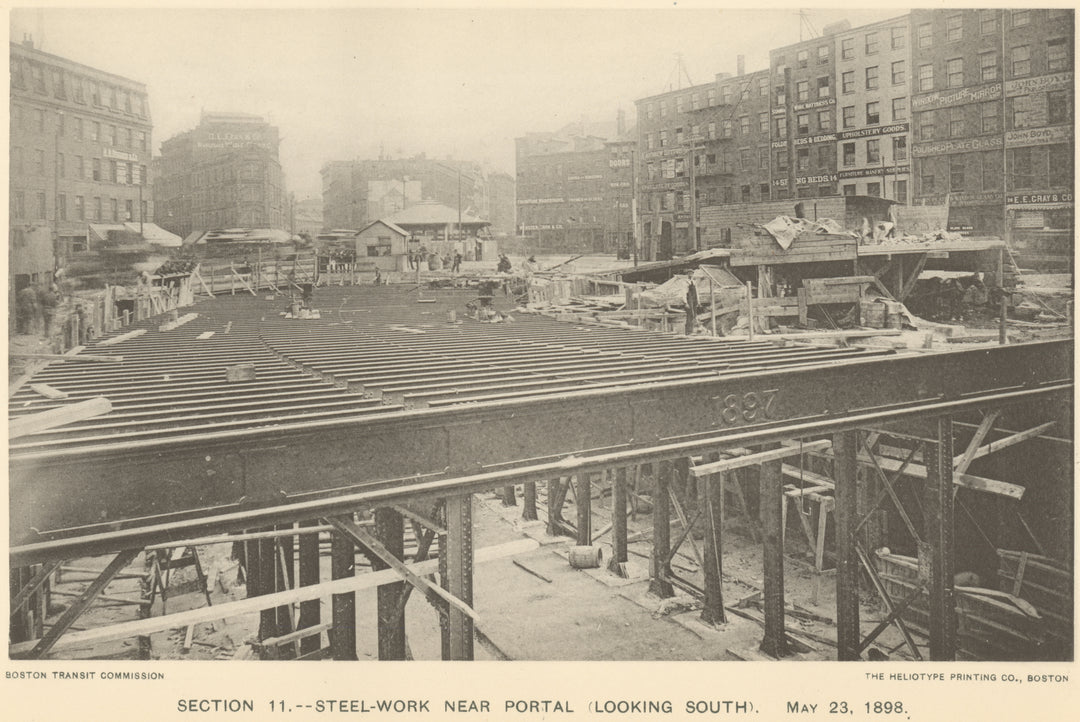 BTC Report 04 1898 Plate 35: Steelwork at Haymarket Portal, Boston, Massachusetts