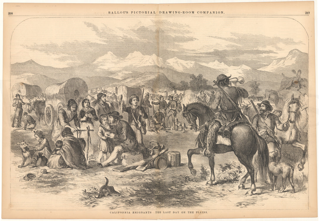 Ballou's Pictorial 1856: California Emigrants, The Last Day on The Plains