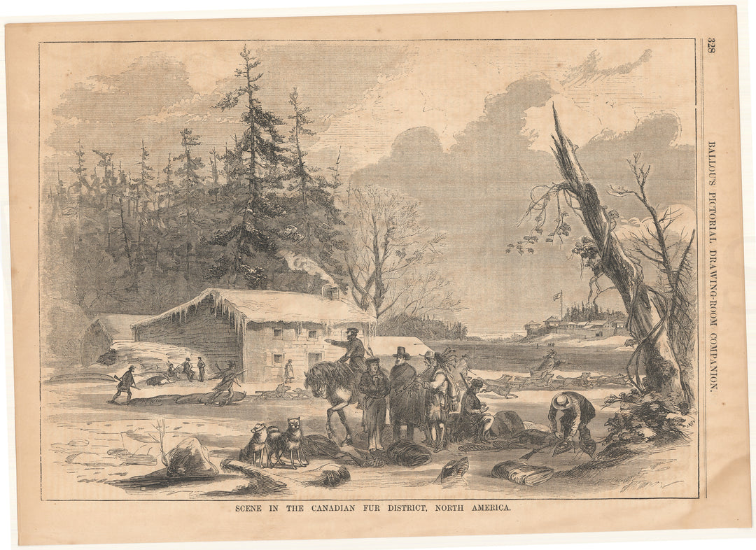 Ballou's Pictorial 1856: Scene in Canadian Fur District