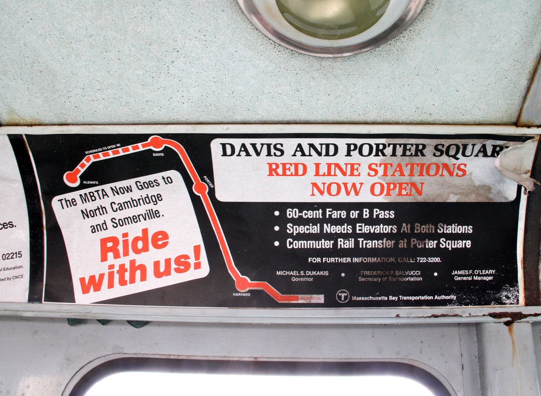 MBTA Red Line Northwest Extension Car Card from mid-1980s