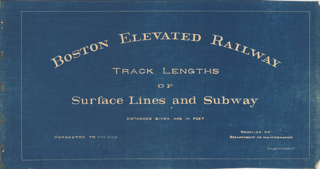 BERy Track Milage Map 1936 Title Page