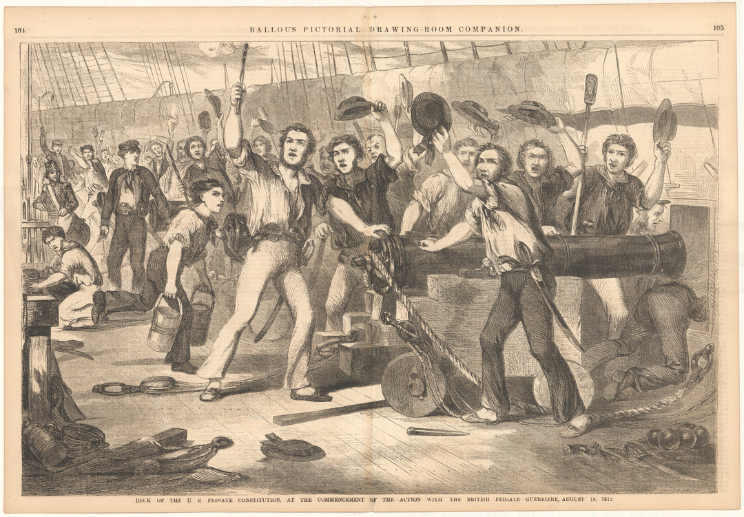 Ballou's Pictorial 1856: Frigate Constitution, August 19, 1812