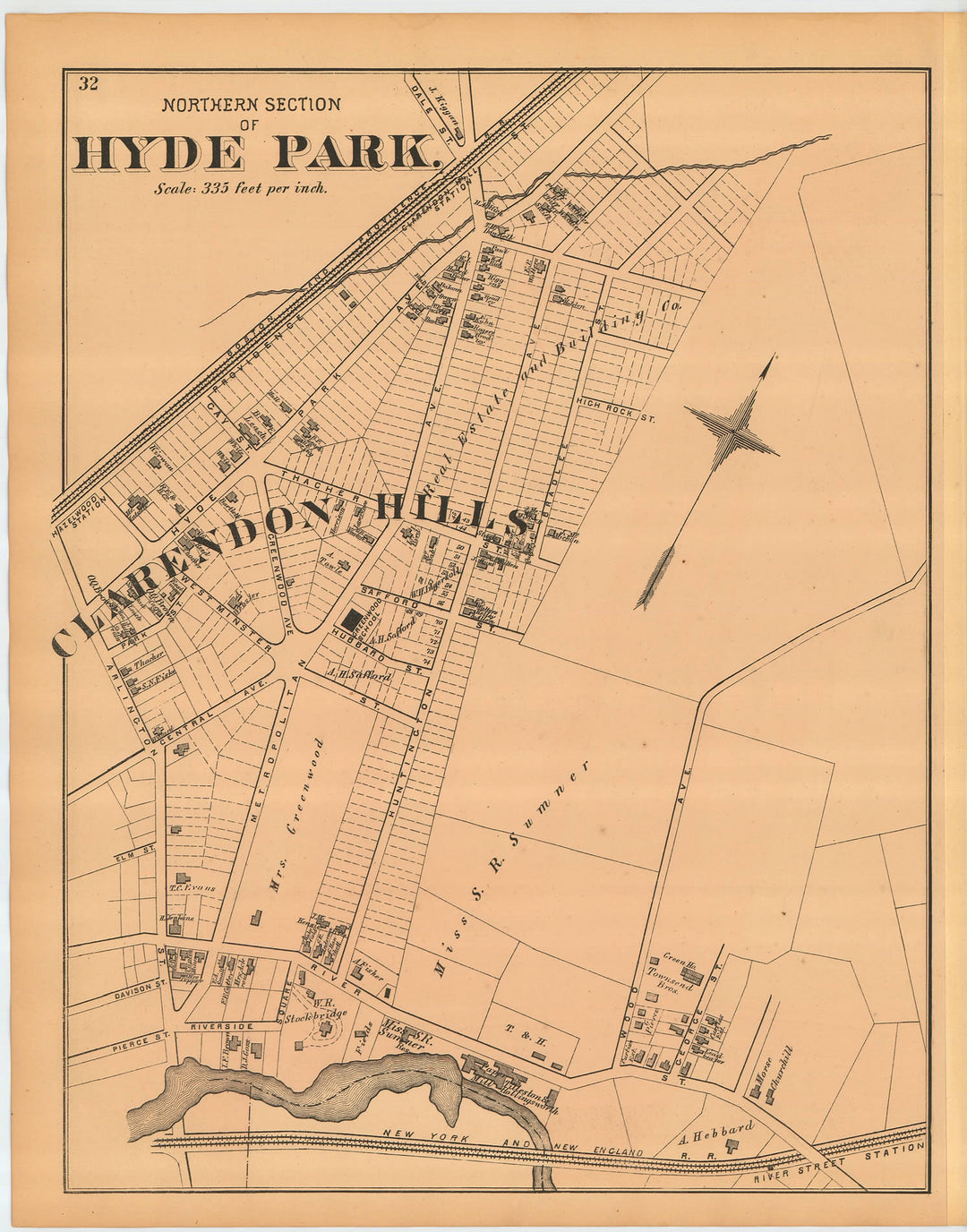 Hyde Park, Massachusetts 1876: Northern Section