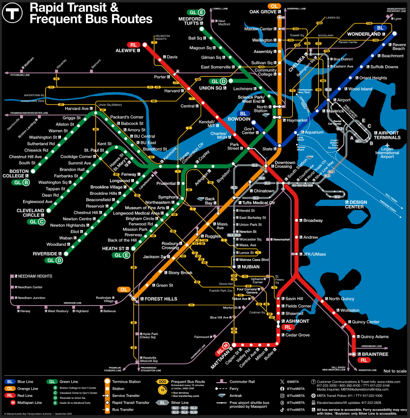 Boston MBTA Map Black T-Shirt (TODDLER/YOUTH)