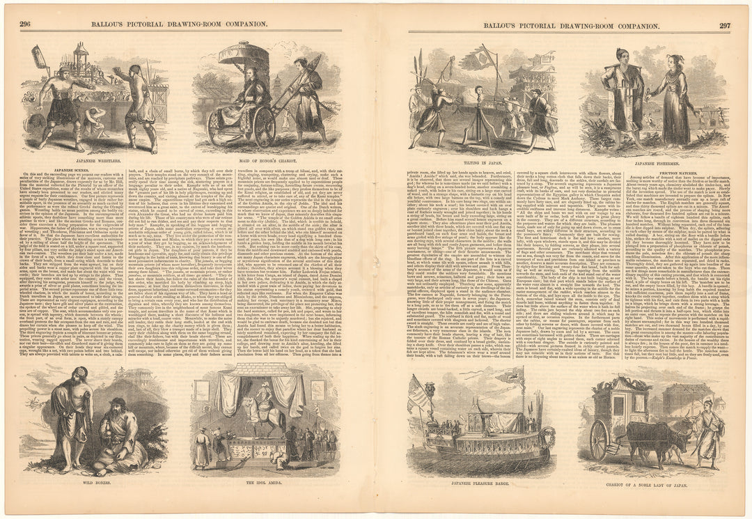 Ballou's Pictorial 1856: Japan Scenes