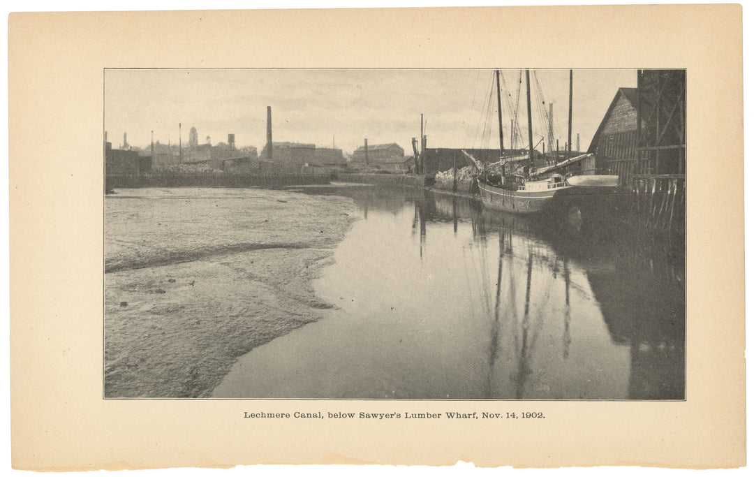 Charles River Dam Report 1903: Lechmere Canal Below Sawyer's Wharf, Cambridge, Massachusetts