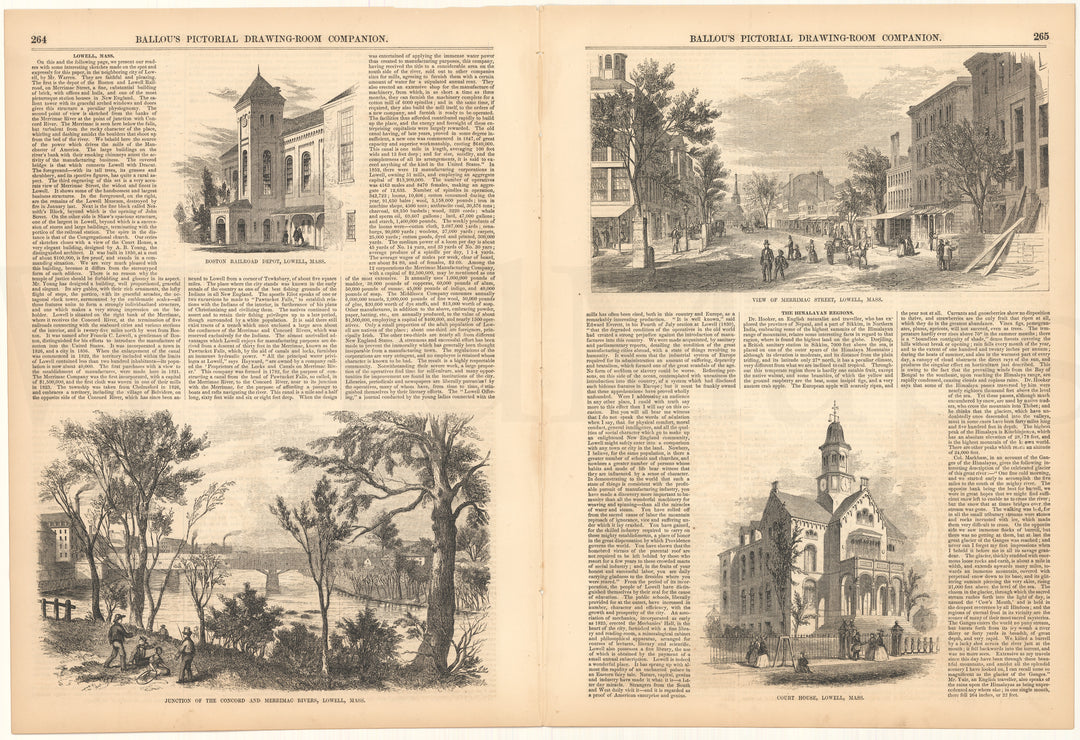 Ballou's Pictorial 1856: Lowell, Massachusetts