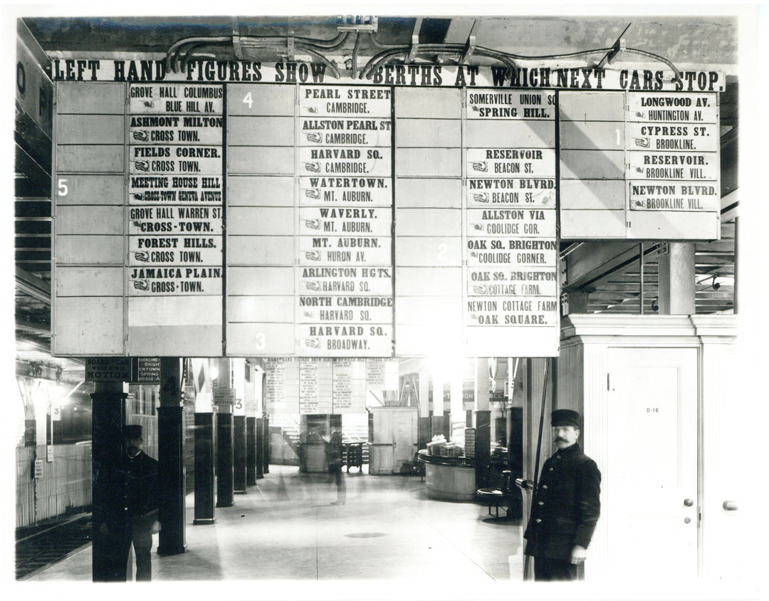 Park Street Station Destination Indicator Boards, Boston, Massachusetts Circa 1899