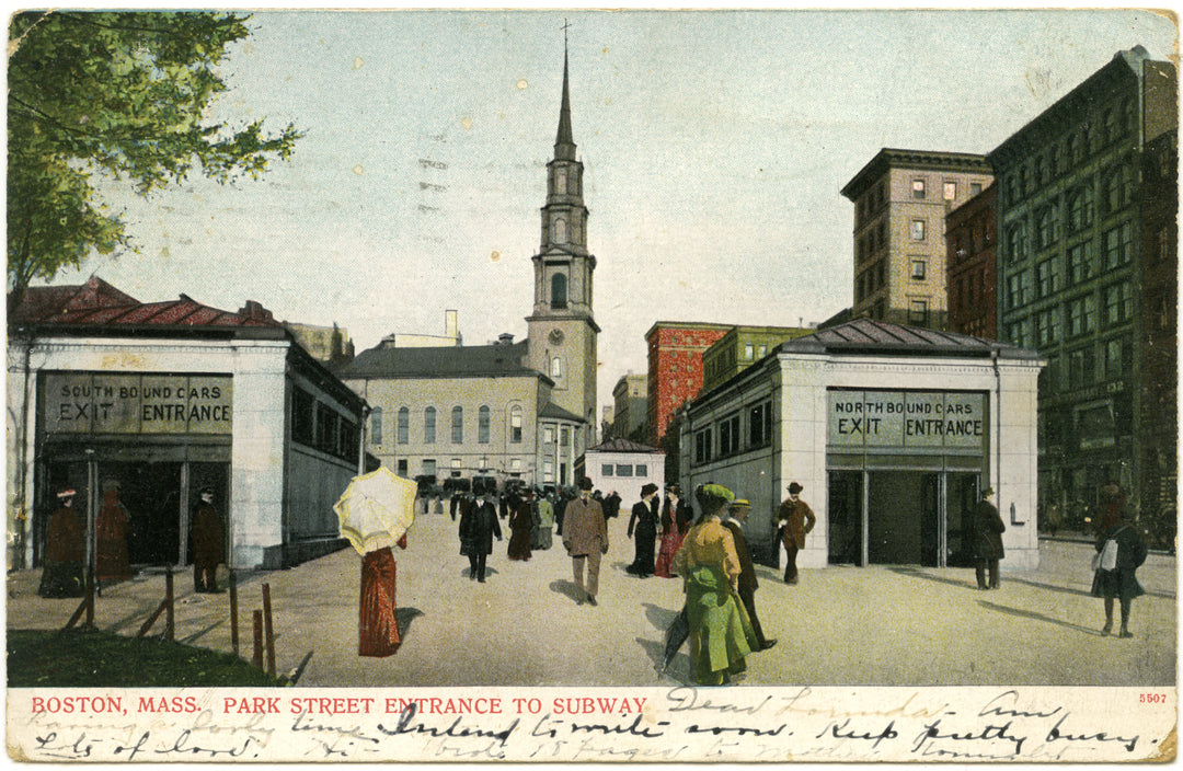 Park Street Station Head Houses, Boston, Massachusetts Circa 1900