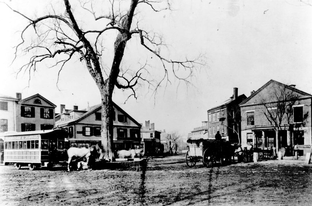 Harvard Square, Cambridge, Massachusetts Circa 1858