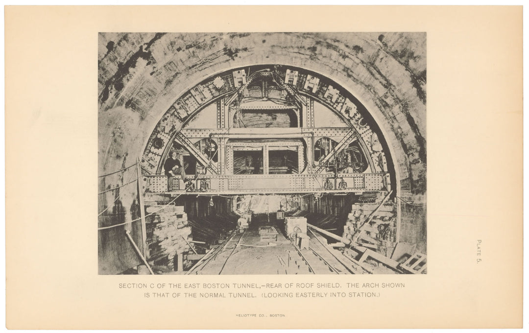 BTC Report 09 1903 Plate 05: East Boston Tunnel, Rear of Roof Shield