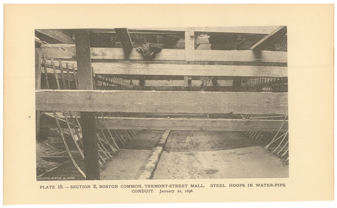 BTC Report 02 1896 Plate 10: Water Pipe Conduit at Tremont Street Mall, Boston, Massachusetts
