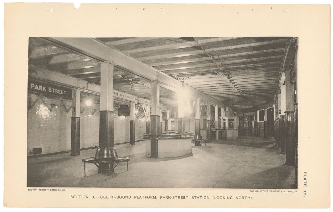 BTC Report 04 1898 Plate 12: Park Street Station WB Platform Looking North, Boston, Massachusetts