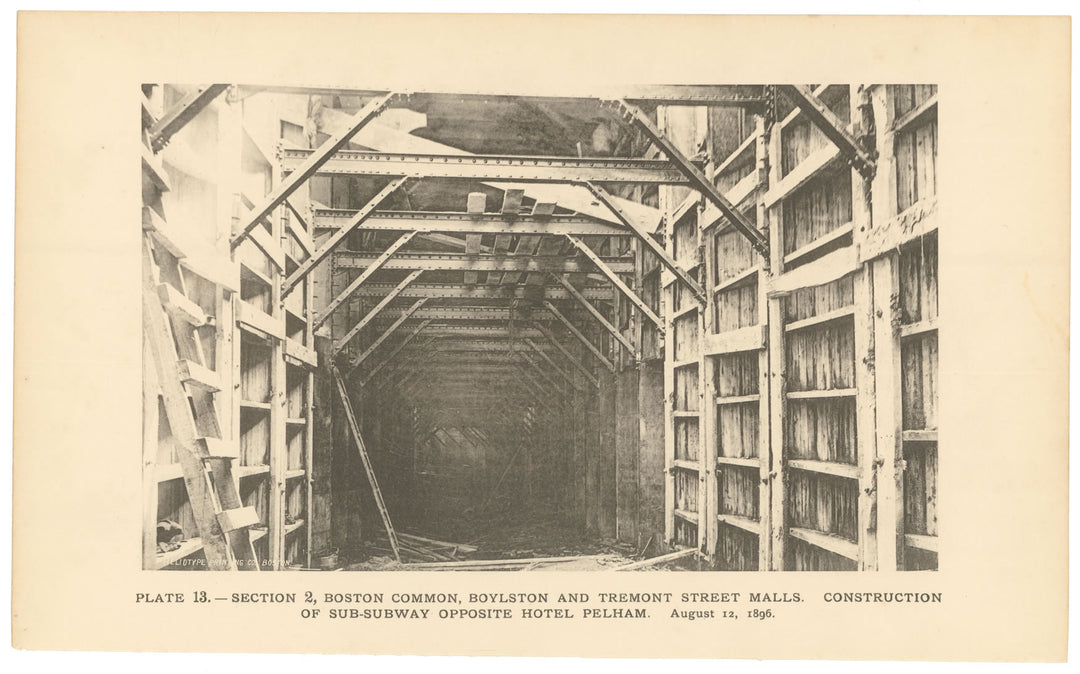 BTC Report 02 1896 Plate 13: Sub-Subway Construction, Boston, Massachusetts
