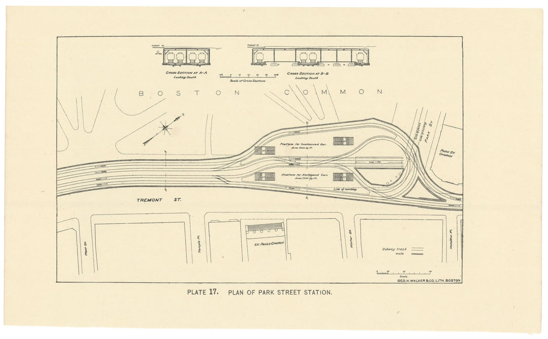 BTC Report 02 1896 Plate 17: Park Street Station Plan, Boston, Massachusetts