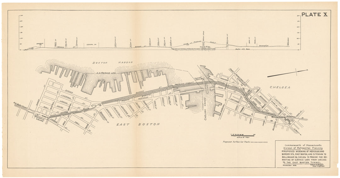 MDMP Report 1926 Plate 10: Proposed Improvements in East Boston and Chelsea, Massachusetts