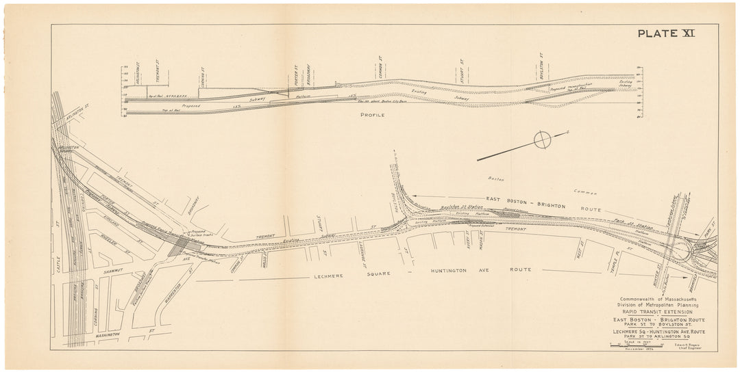 MDMP Report 1926 Plate 11: Rapid Transit Extensions, Boston, Massachusetts