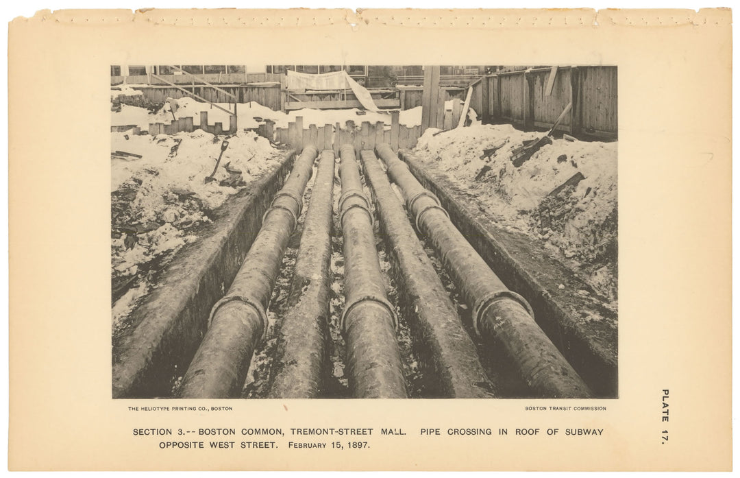 BTC Report 03 1897 Plate 17: Pipes on Subway Roof, Boston, Massachusetts