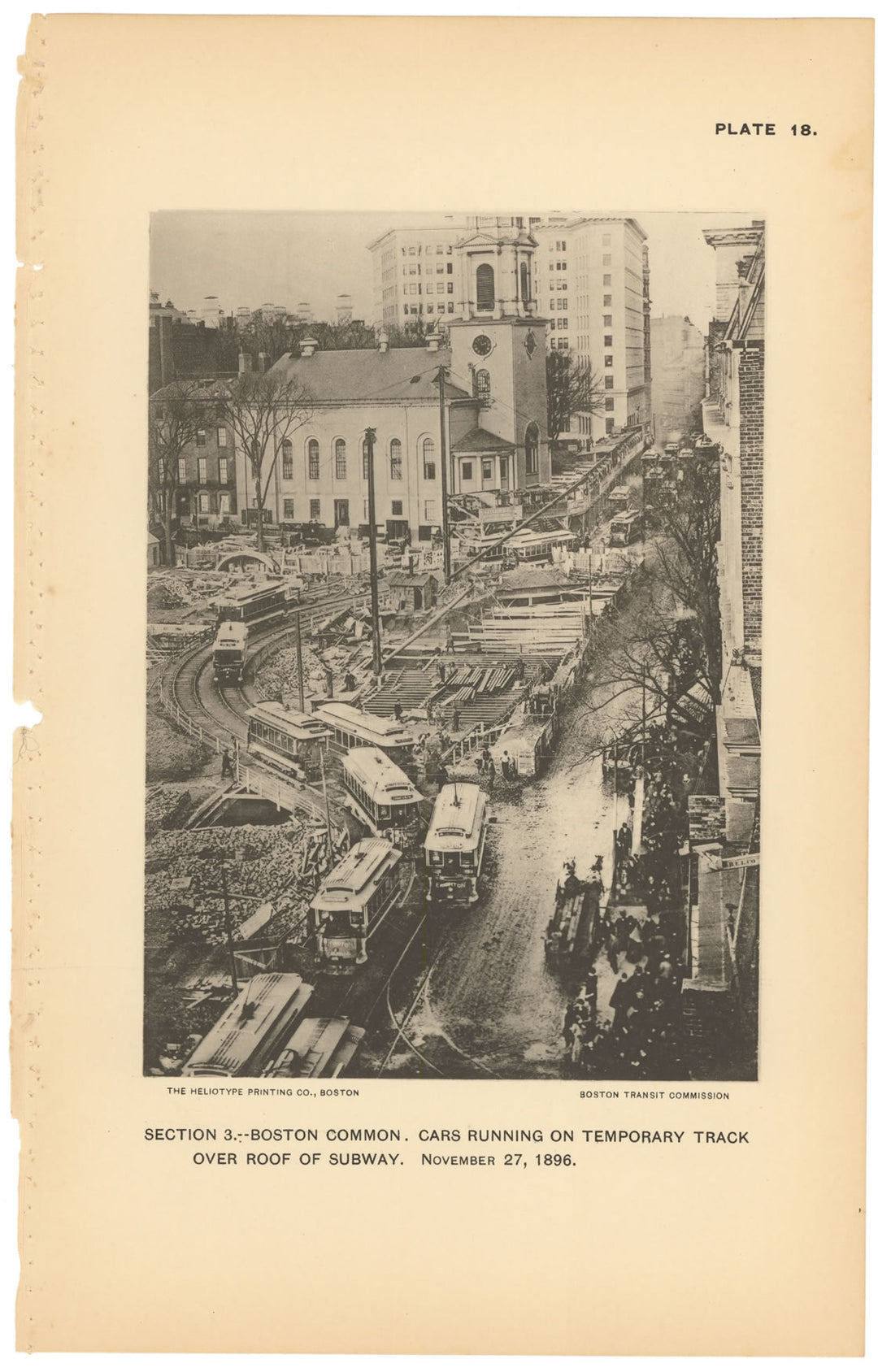 BTC Report 03 1897 Plate 18: Streetcar Tracks Over Park Street Station, Boston, Massachusetts