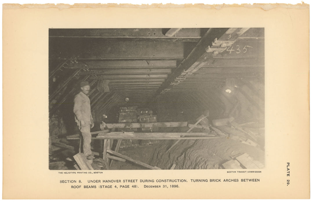 BTC Report 03 1897 Plate 29: Subway Construction Under Hanover Street, Boston, Massachusetts