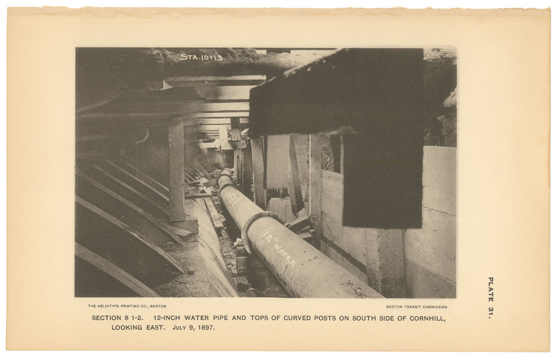 BTC Report 03 1897 Plate 31: Water Pipe at Cornhill, Boston, Massachusetts