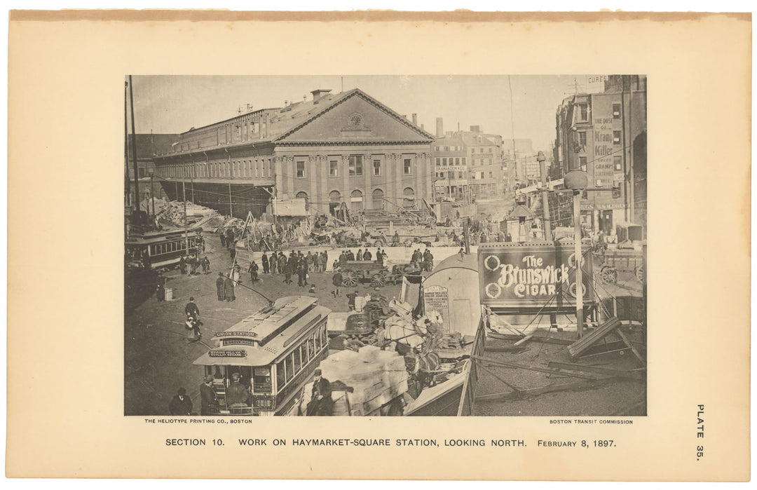 BTC Report 03 1897 Plate 35: Haymarket Square Station Work, Boston, Massachusetts