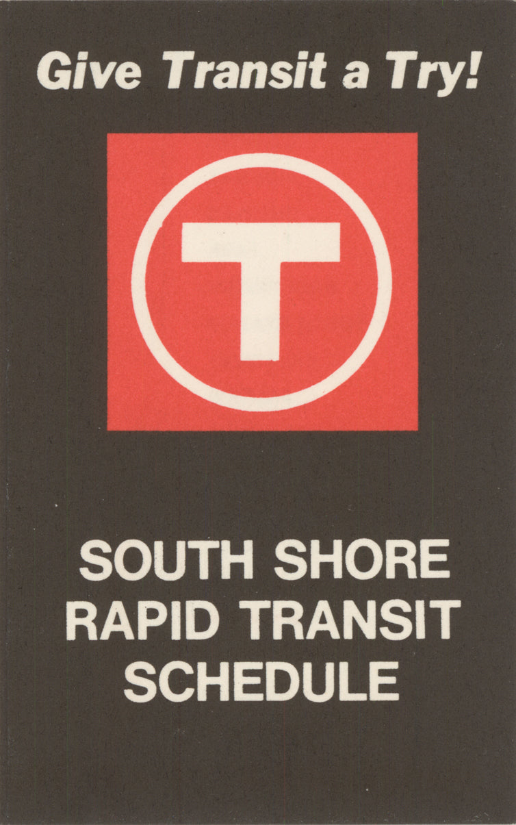 MBTA Red Line South Shore Schedule Card 1971 (Side A)