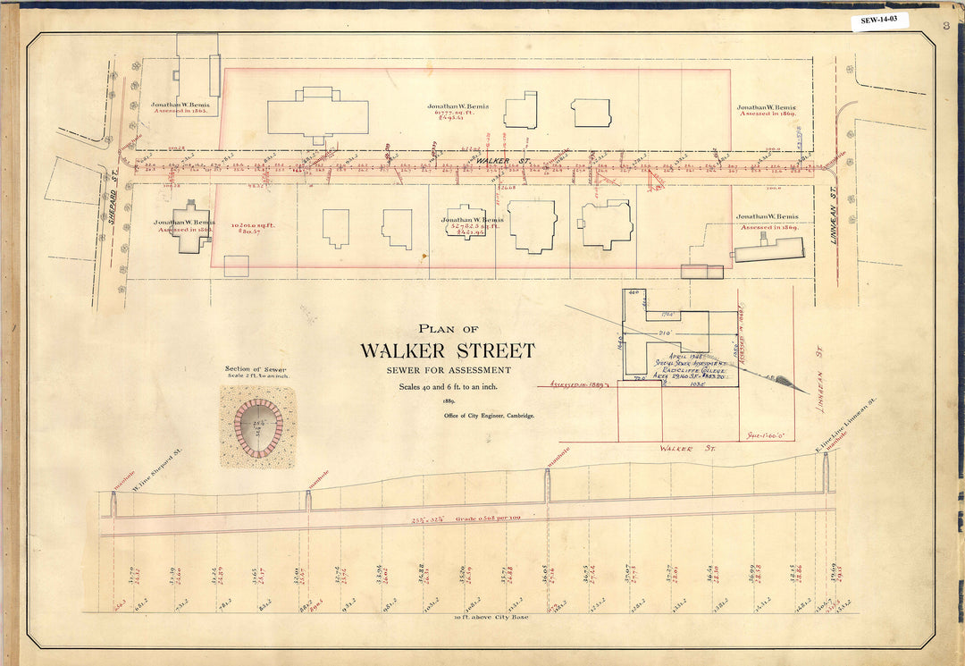 Cambridge, Massachusetts Sewers 14-03: Walker Street Jan. 1884