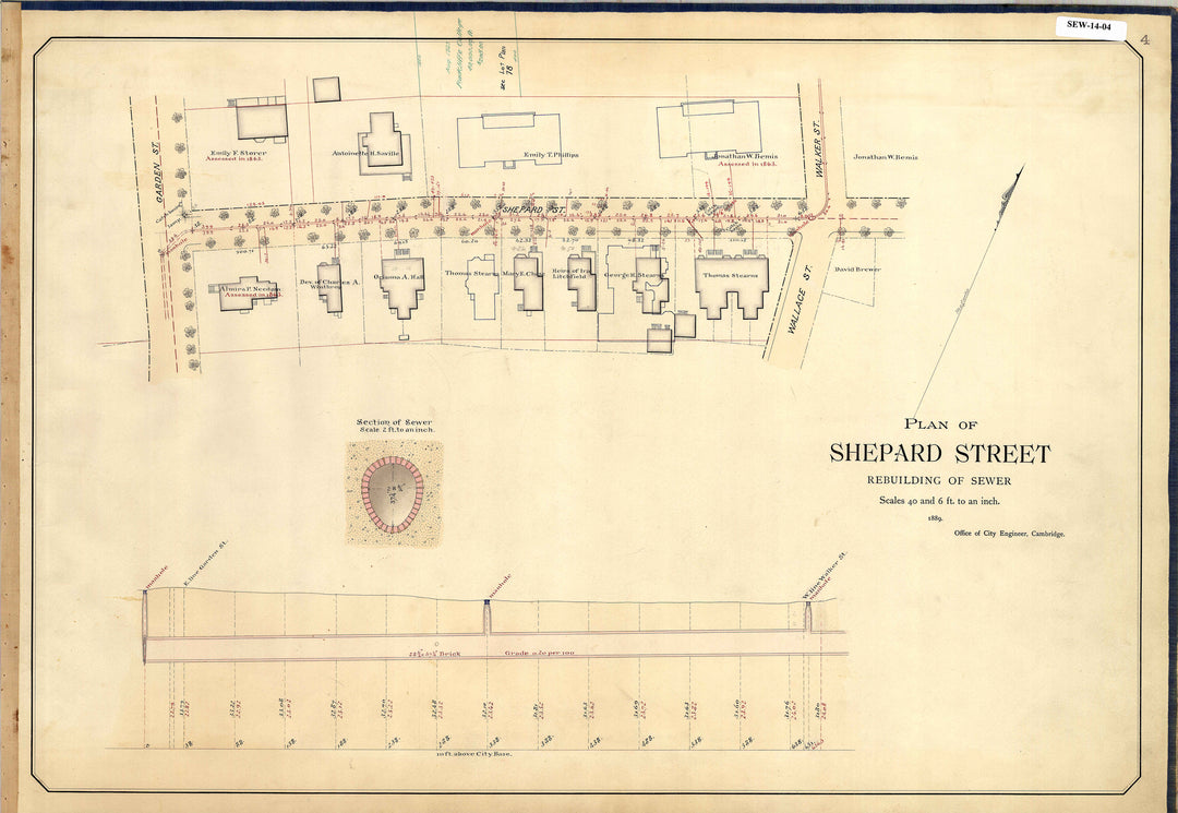 Cambridge, Massachusetts Sewers 14-04: Shepard Street 1889