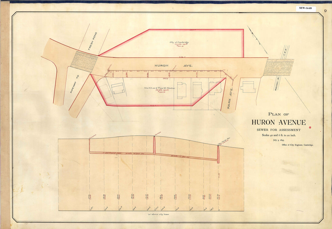 Cambridge, Massachusetts Sewers 14-09: Huron Ave July 3, 1895