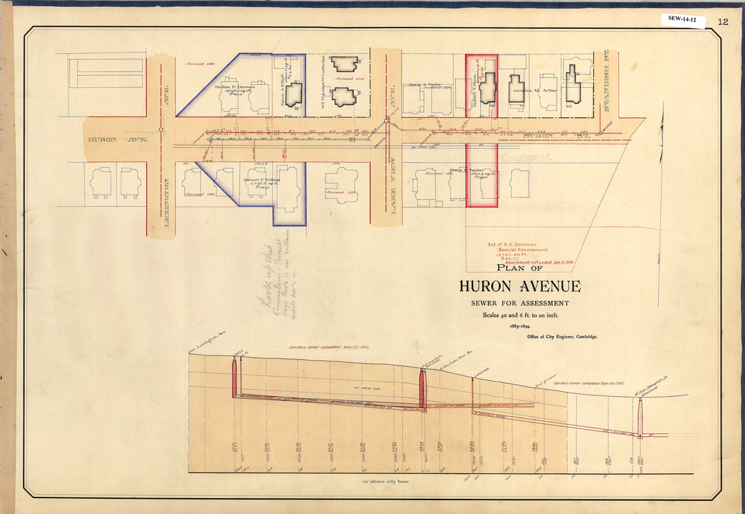 Cambridge, Massachusetts Sewers 14-12: Huron Ave 1883-1894