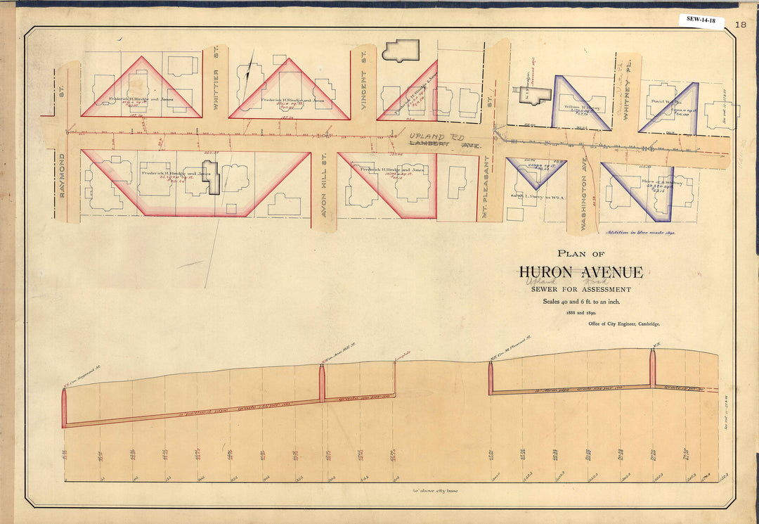 Cambridge, Massachusetts Sewers 14-18: Upland Road 1888+1890