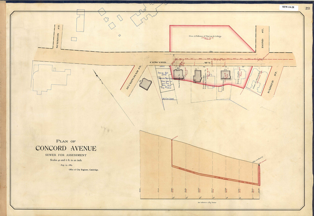 Cambridge, Massachusetts Sewers 14-28: Concord Avenue Aug. 19, 1889