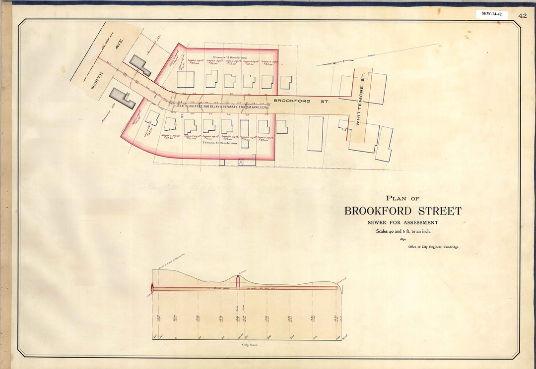 Cambridge, Massachusetts Sewers 14-42: Brookford Street 1890