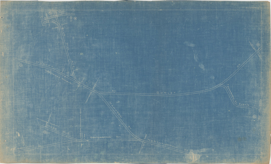 BERy Track Milage Map 1921 Plate 04: Roxbury, Massachusetts