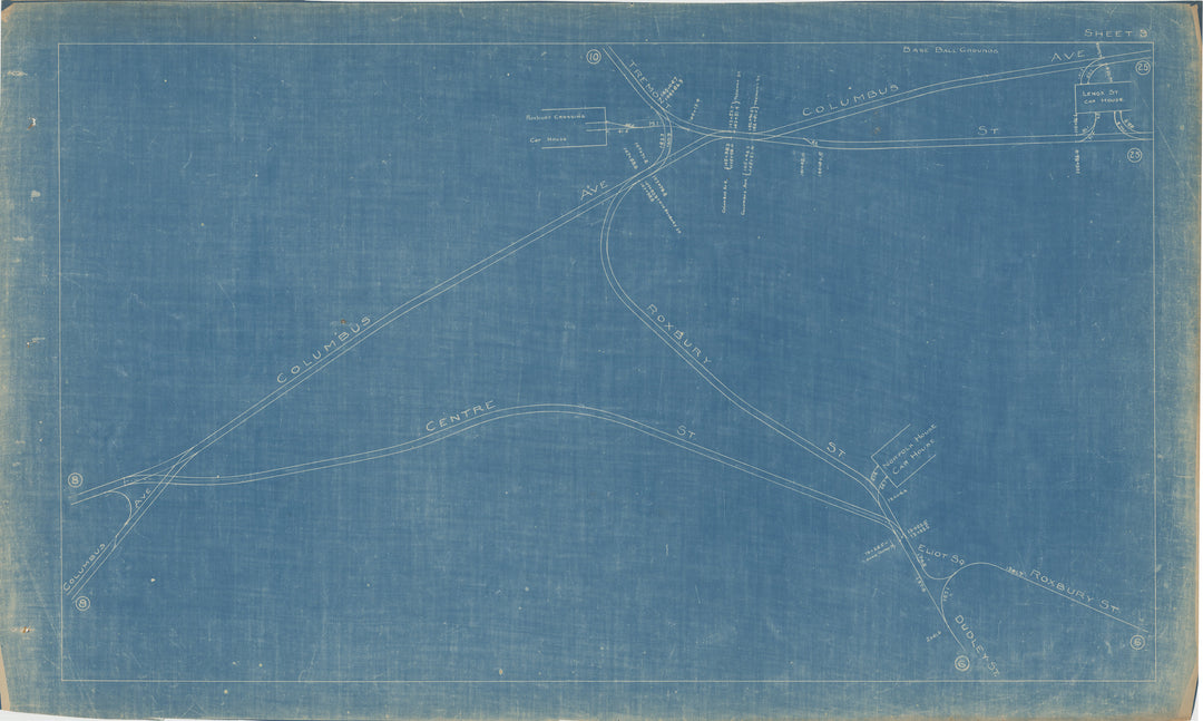BERy Track Milage Map 1921 Plate 09: Roxbury, Massachusetts