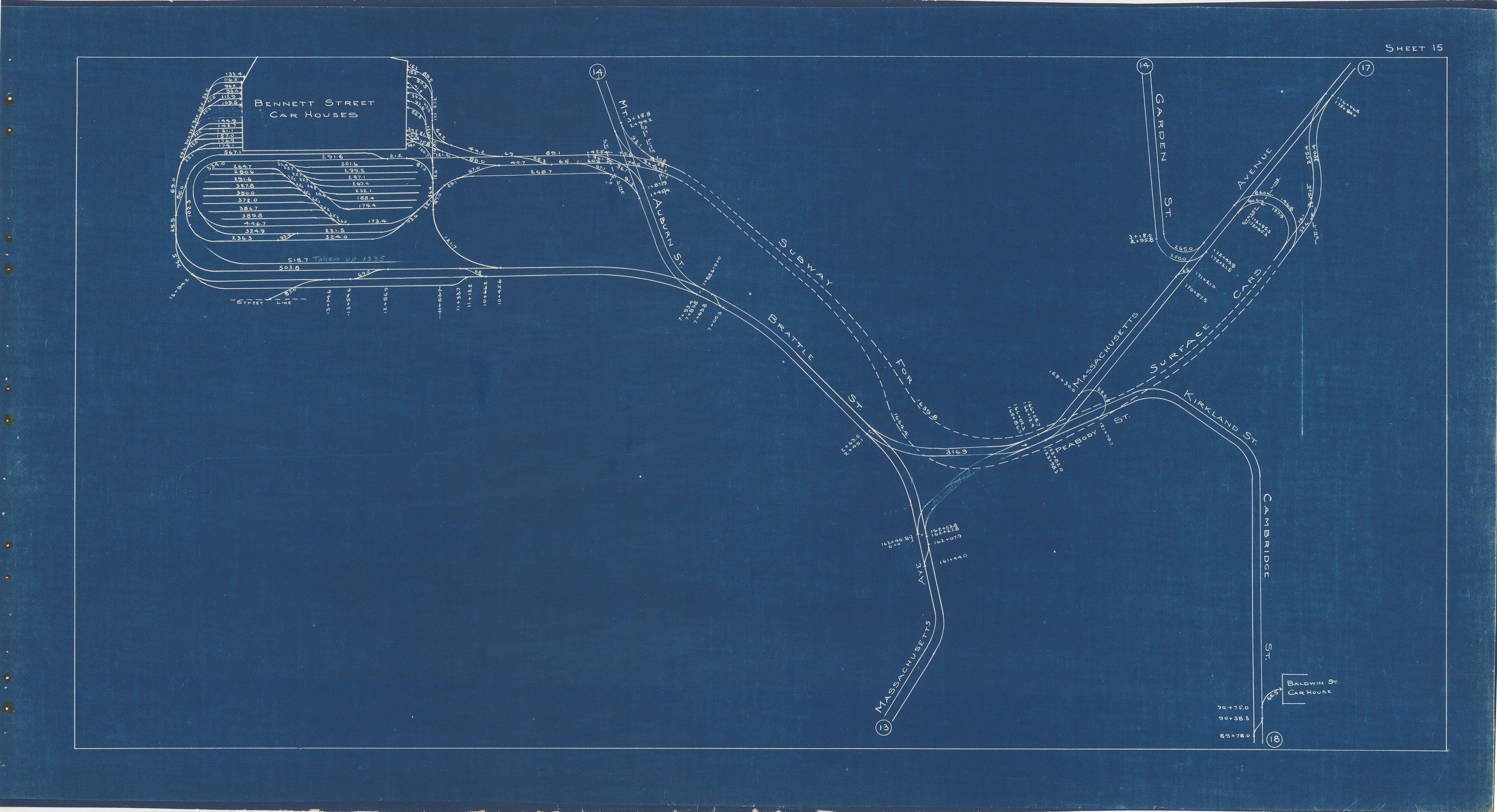 BERy Track Milage Map 1936 Plate 15: Cambridge, Massachusetts ...