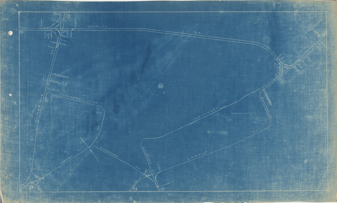 BERy Track Milage Map 1921 Plate 27: Boston, Massachusetts