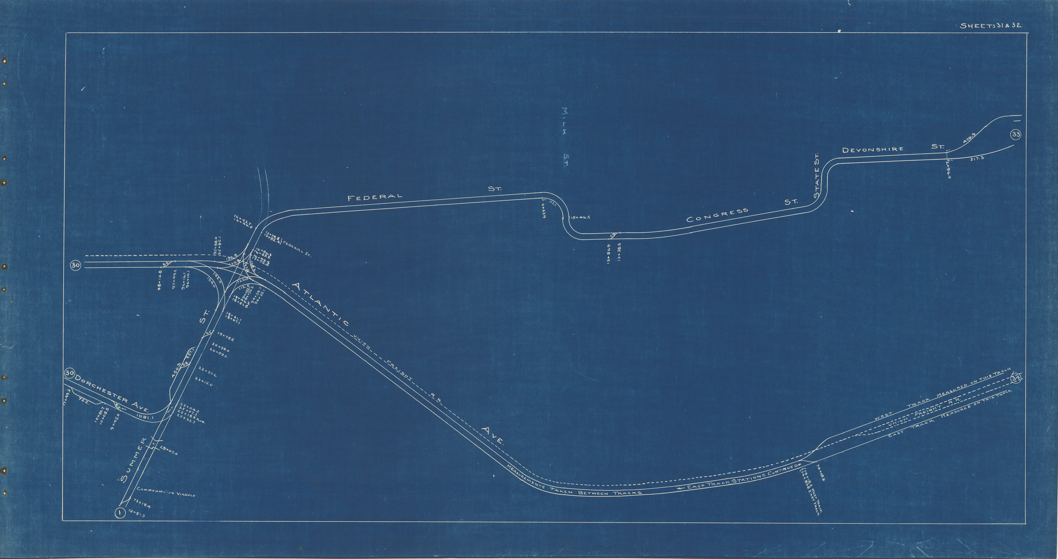 BERy Track Milage Map 1936 Plate 31-32: Boston, Massachusetts ...