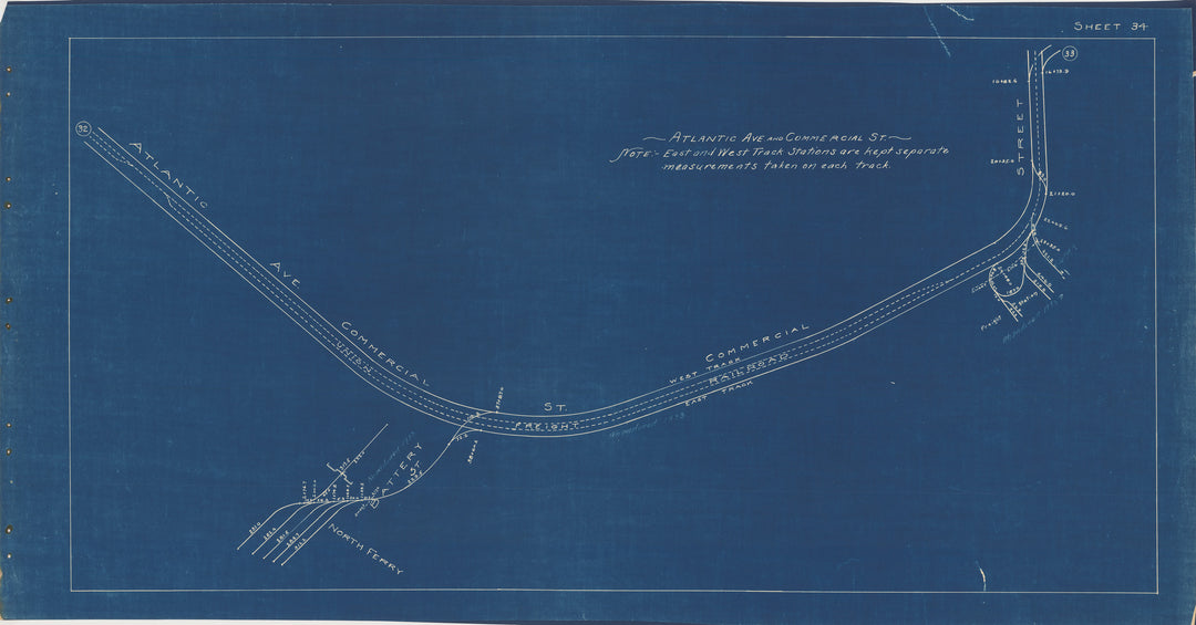 BERy Track Milage Map 1936 Plate 34: Boston, Massachusetts
