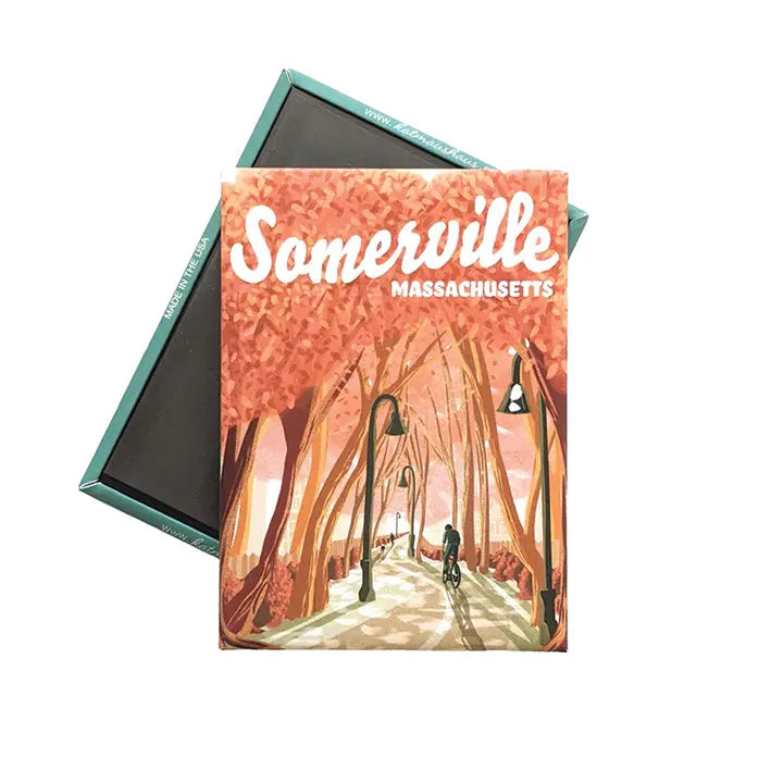 Somerville, Massachusetts Bicycle Scene Magnet