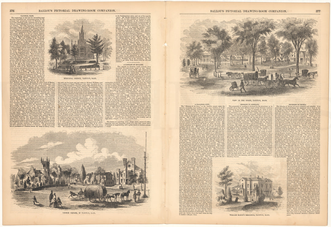 Ballou's Pictorial 1856: Taunton, Massachusetts